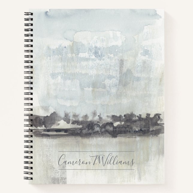 Add Your Name | Sky Horizon - Neutral Colors Notebook (Front)