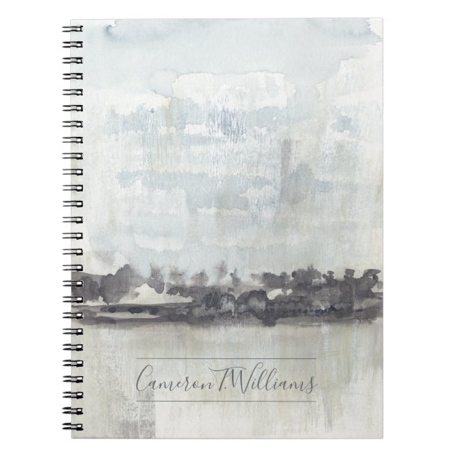 Add Your Name | Sky Horizon - Neutral Colors Notebook (Front)