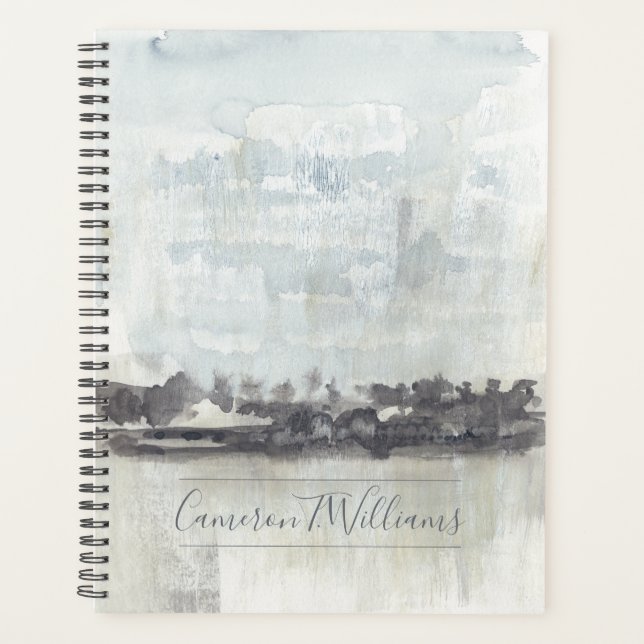 Add Your Name | Sky Horizon - Neutral Colors Planner (Front)