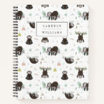 Add Your Name | Sleepy Sweet Sloth Pattern Notebook