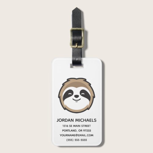 Add Your Name | Sloth Mascot Luggage Tag