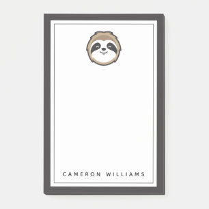 Add Your Name Sloth Mascot Post-it Notes