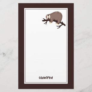 Add Your Name   Sloth Mode Stationery