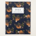 Add Your Name | Sloths &amp; Flowers Pattern Planner at Zazzle