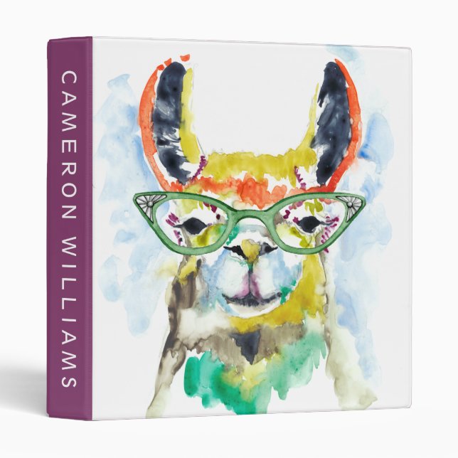 Add Your Name | Smarty-Pants Llama 3 Ring Binder (Front/Spine)