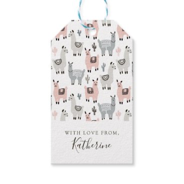 Add Your Name | Smiling Llamas Pattern Gift Tags Add Your Name | Smiling Llamas Pattern Gift Tags