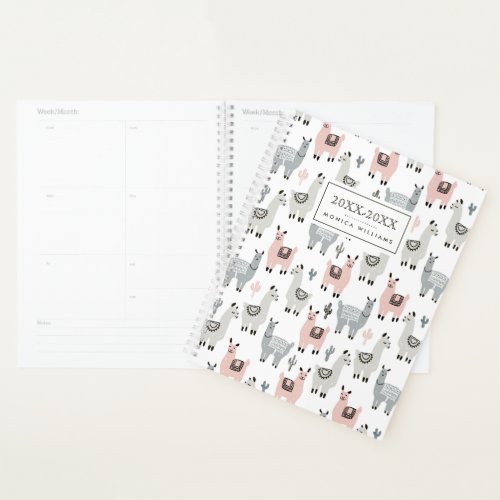Add Your Name  Smiling Llamas Pattern Planner