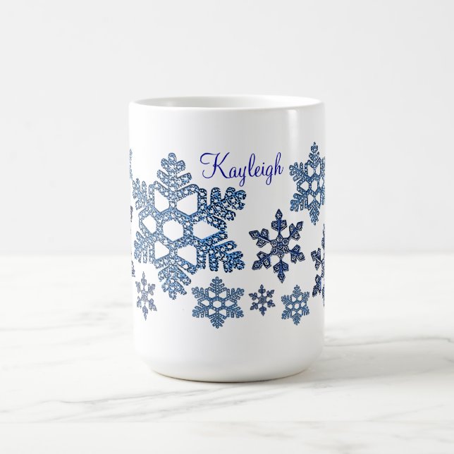 Add Your Name Snowflakes Mug (Center)