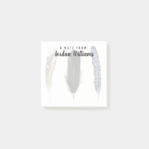 Add Your Name Soft Feathers I Post-it Notes