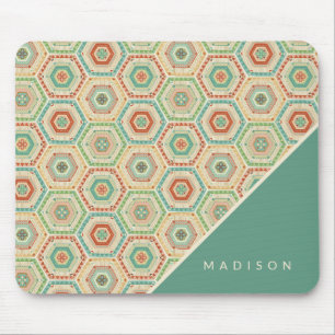 Add Your Name Southwest Hexagon Pattern Mouse Pad