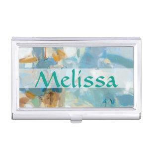 Add Your Name Sparkle Beach Business Card Case