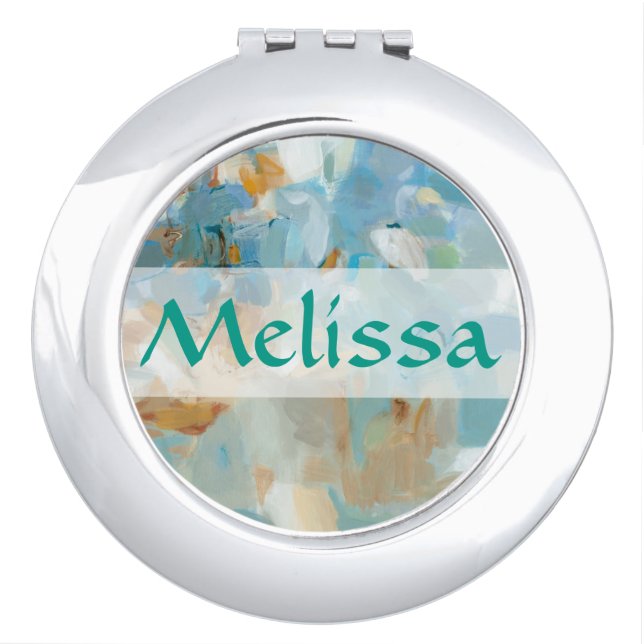 Add Your Name | Sparkle Beach Makeup Mirror (Front)
