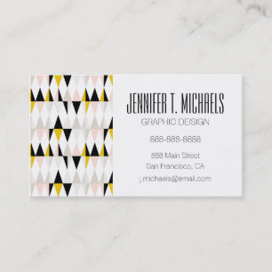 Add Your Name Split Geometric Triangle Pattern Business Card