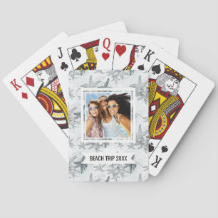 Add Your Name   Starfish On The Sea Pattern Poker Cards