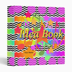 Add Your Name Stars + Patterns 3 Ring Binder