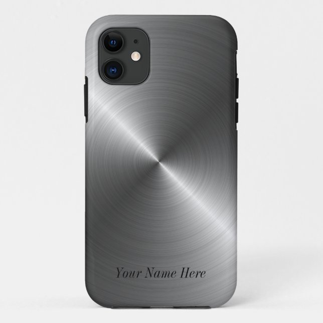 Add Your Name Steel Metal Look iPhone 5 Case (Back)