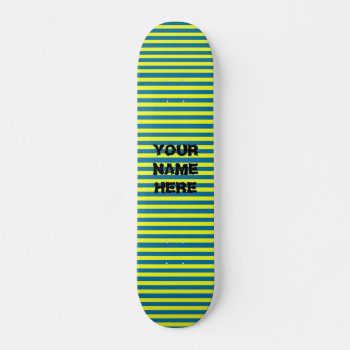 Add Your Name Stripes Skateboard Deck by MushiStore at Zazzle