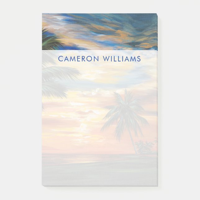 Add Your Name | Stunning Tropical Sunset Post-it Notes (Front)