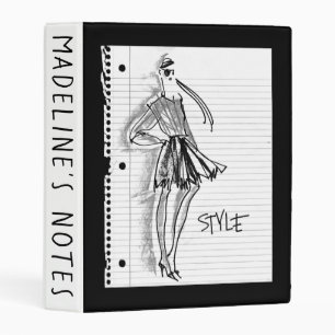 Add Your Name   Style Icon - Modern Sketch Mini Binder
