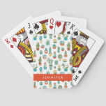 Add Your Name | Succulents Pattern Poker Cards