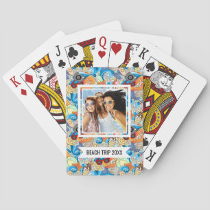Add Your Name Summer Fun Pattern Poker Cards