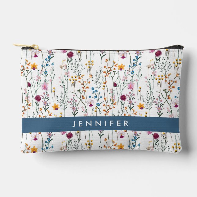 Add Your Name | Summer Wildflower Pattern Accessory Pouch (Front)