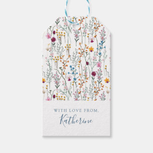 Add Your Name Summer Wildflower Pattern Gift Tags