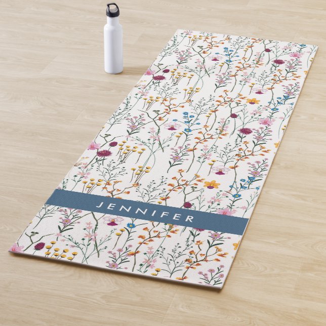 Add Your Name | Summer Wildflower Pattern Yoga Mat (In Situ)