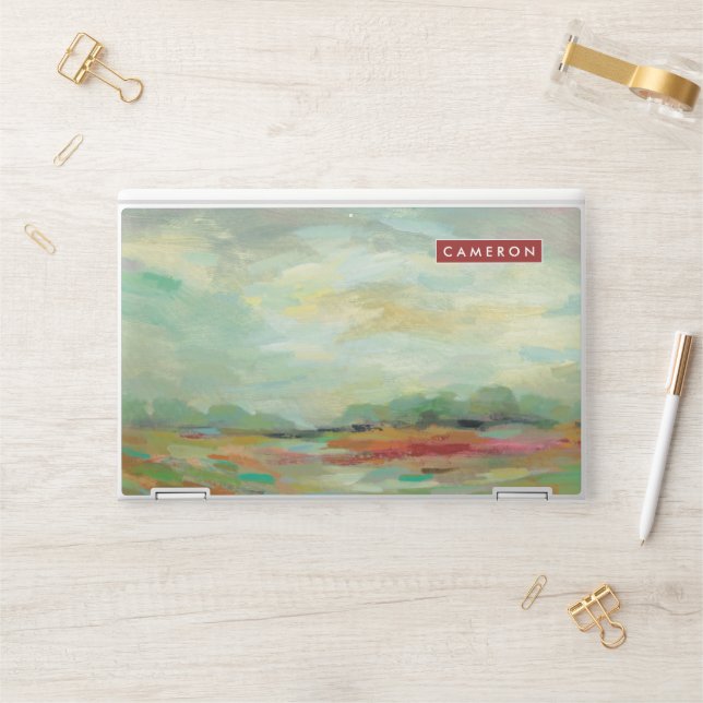 Add Your Name | Sunrise Field Abstract Print 2 HP Laptop Skin (Desk)