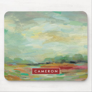 Add Your Name   Sunrise Field Abstract Print Mouse Pad