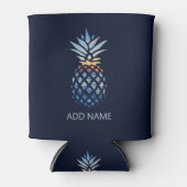 Add Your Name Sunset Beach Pineapple with Ocean Can Cooler (Front)
