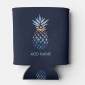 Add Your Name Sunset Beach Pineapple with Ocean Can Cooler (Back)