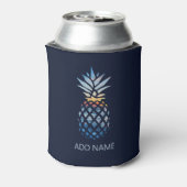 Add Your Name Sunset Beach Pineapple with Ocean Can Cooler (Can Back)