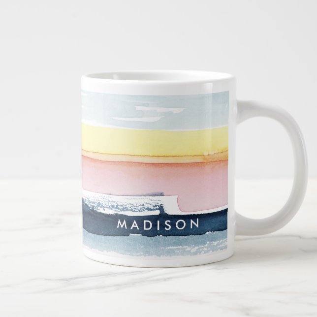 Add Your Name | Sunset Stream I Large Coffee Mug (Right)