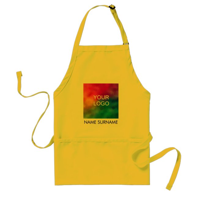 Add Your Name Surname Company Logo Template Adult Apron (Front)