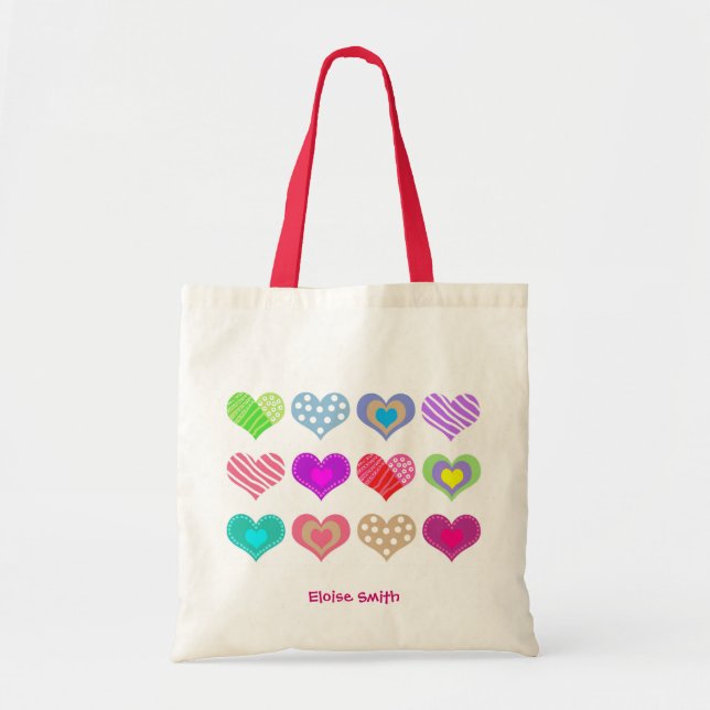 Add your name sweat heart tote bag (Front)