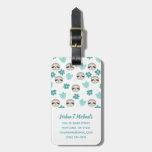Add Your Name | Sweet Sloth Floral Pattern Luggage Tag