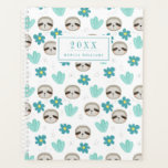 Add Your Name | Sweet Sloth Floral Pattern Planner