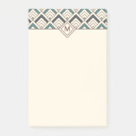 Add Your Name | Teal Geometric Pattern Post-it Notes