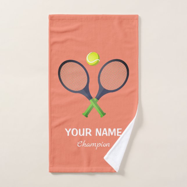 Add Your Name Tennis  Personalized  Hand Towel (Hand Towel)