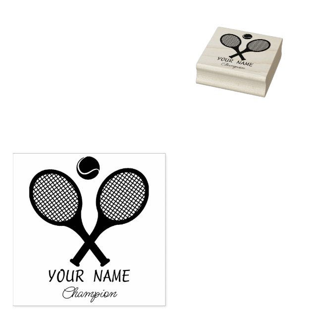 Add Your Name Tennis Personalized  Rubber Stamp (Stamped)