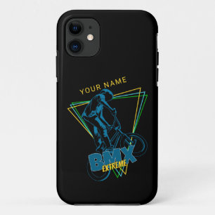 Add Your Name Text Extreme BMX Geometric           iPhone 11 Case