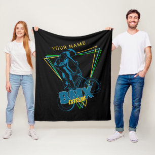 Add Your Name Text Extreme BMX Geometric Fleece Blanket
