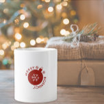 Add Your Name Text Holiday Snowflake Specialty Mug