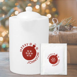Add Your Name Text Holiday Snowflake Tea Bag Drink Mix