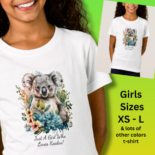 Add Your Name Text , Just a Girl Who Loves Koalas! T-Shirt