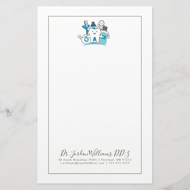 Add Your Name | The Clean Teeth Gang Stationery (Front)