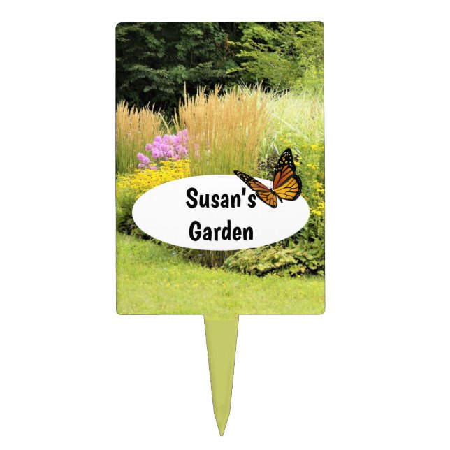 Add Your Name to Garden Stake Plant Marker Cake To Cake Topper (Front)
