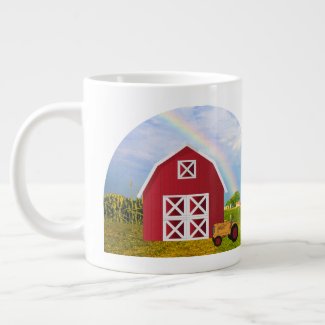 Add Your Name to Red Barn with Blue Sky Giant Coffee Mug