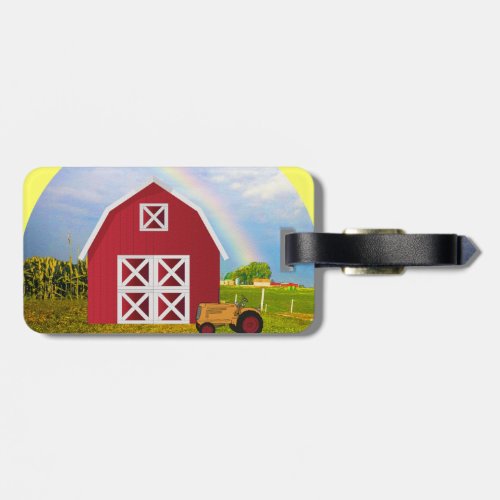 Add Your Name to Red Barn with Blue Sky Luggage Tag